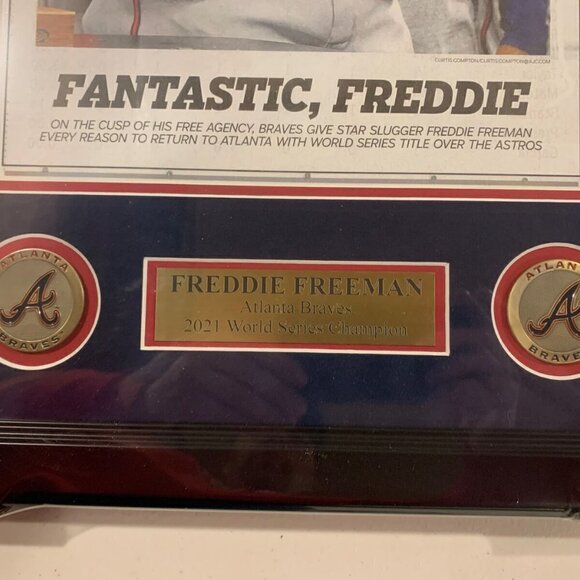 Braves 2021 World Series champions Atlanta Journal Constitution Newspaper Framed - Picture 3 of 3